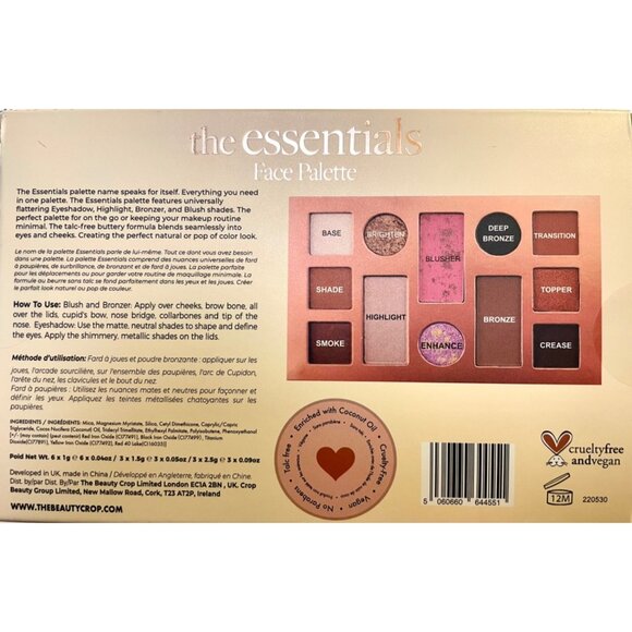 The Beauty Crop the Essentials Face Palette Eye Shadows Highlight Bronzer Blush - Picture 10 of 12